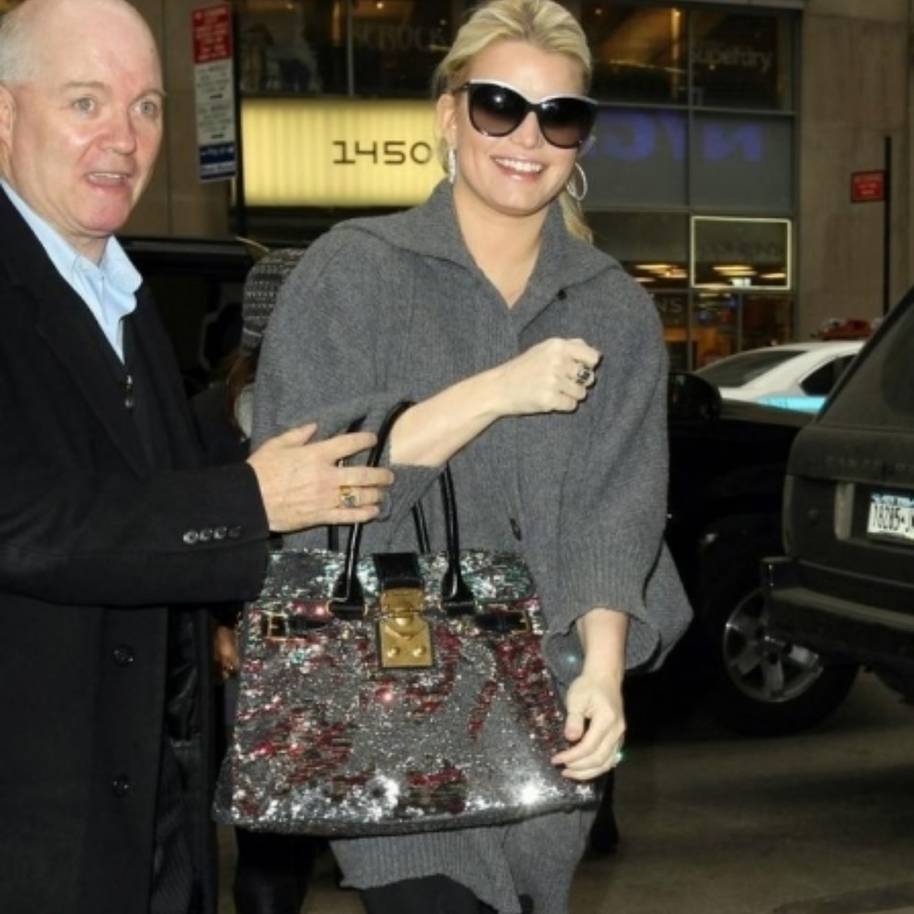 ASO Jessica Simpson gray knit oversized belted sweater